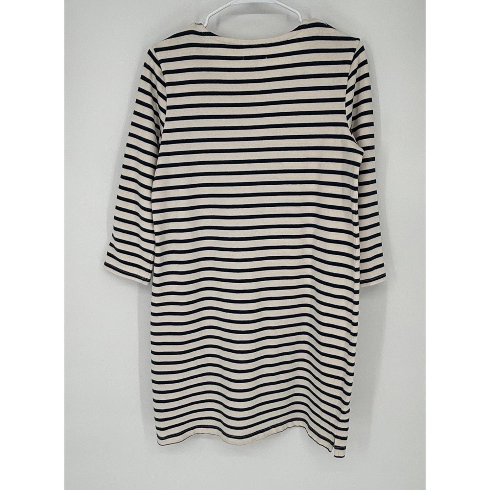 Madewell Dress Womens Medium White Blue Striped 100% Cotton Knit Preppy Nautical - Picture 7 of 8